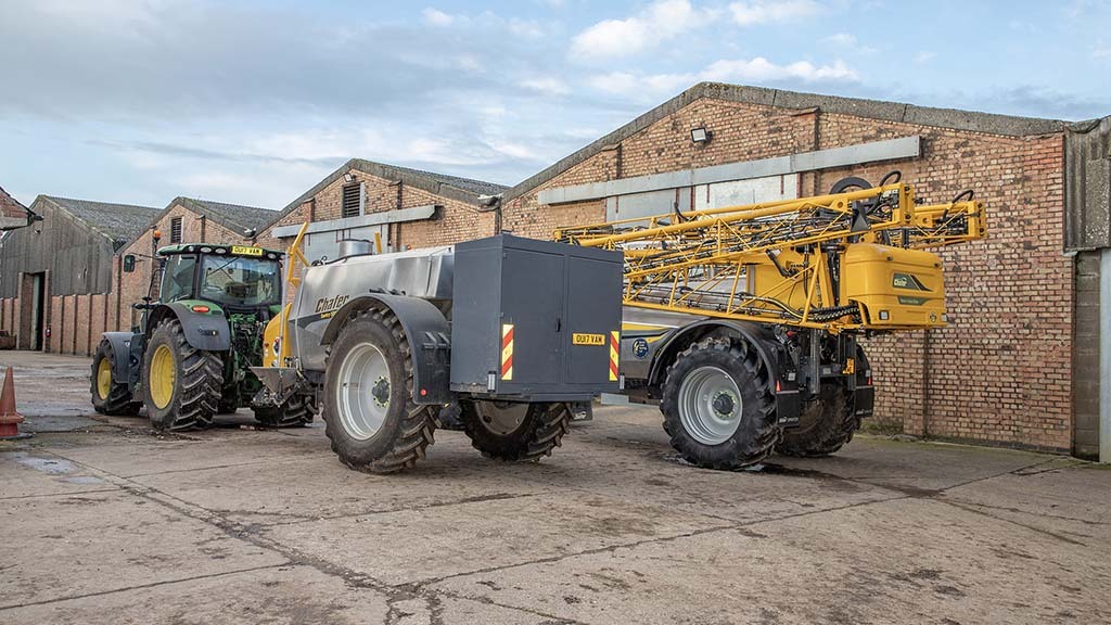 Chafer Sentry mixer bowser supports trailed sprayer